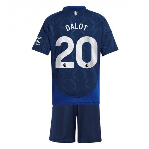 Fotbalové Dres Manchester United Diogo Dalot #20 Dětské Venkovní 2024-25 Krátký Rukáv (+ trenýrky)